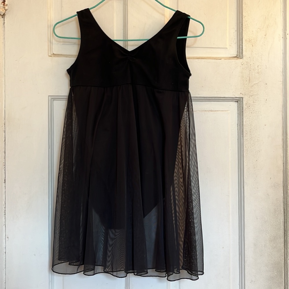 Girls Black Chiffon leotard Dress in size 150 cm/12